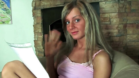 Fascinating blonde russian girlfriend Kadence is rammed