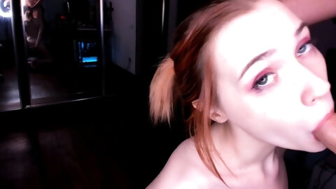 Busty redhead teen blowjob and cock ride