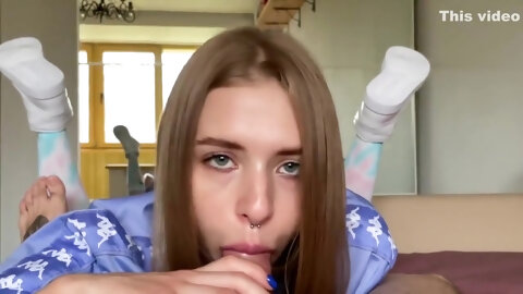 Blowjob In Sneakers From Russian Schoolgirl