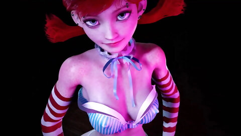 Red head girl with pigtails dancing  - 3D Hentai