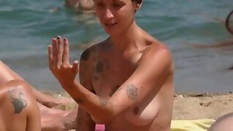 Lovely nice women Topless Beach Voyeur Public Nude