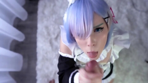 Kawaii Maid Gives Deepthroat Bj To Boss With Oral Cumshot